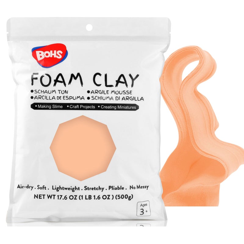BOHS Peach Modeling Foam Clay - 1.1 Lbs, Squishy,Soft, Air Dry -for Flower Mirror,Cosplay,Fake Bake, Slime Supplies-500g - Image 1