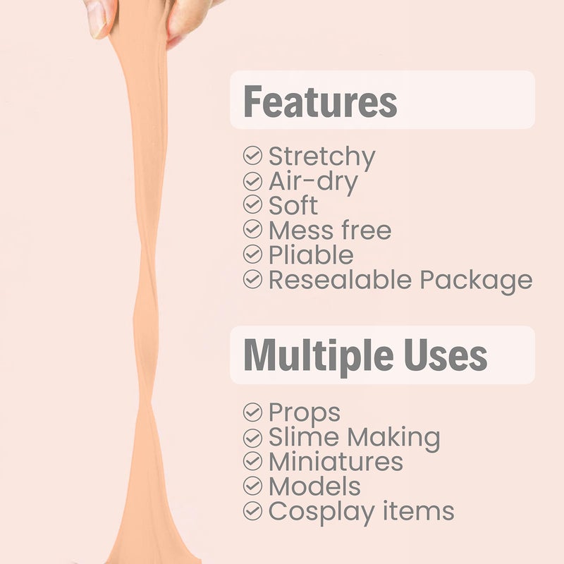 BOHS Peach Modeling Foam Clay - 1.1 Lbs, Squishy,Soft, Air Dry -for Flower Mirror,Cosplay,Fake Bake, Slime Supplies-500g - Image 2