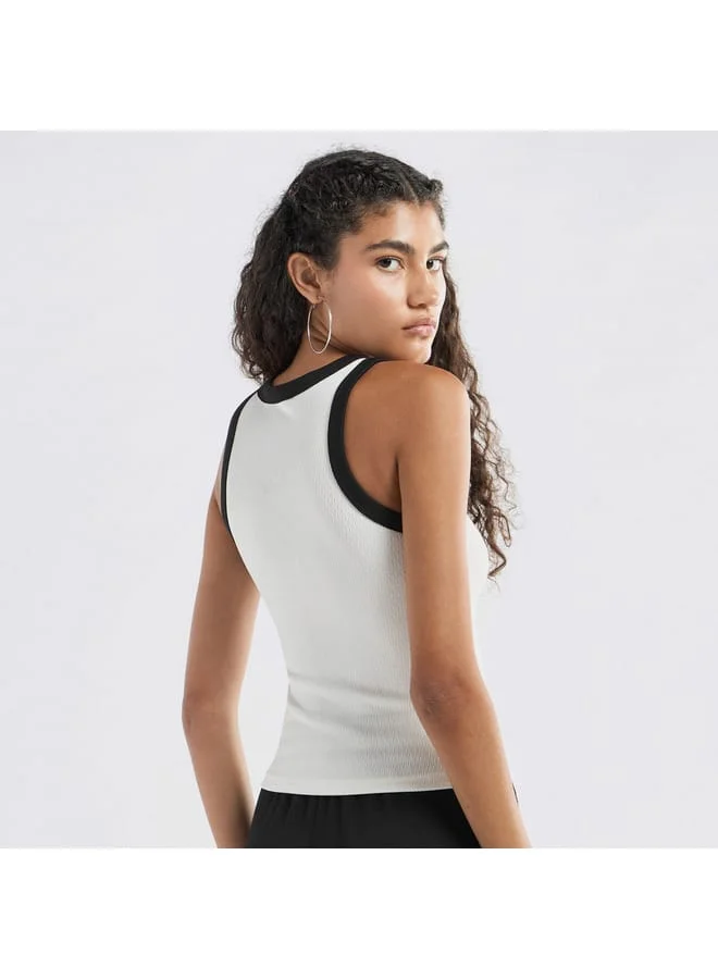 Splash FAV Textured Tank Top with Crew Neck and Racerback