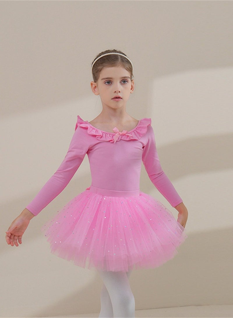 Loquat فستان رقص الأطفال من القطن الخالص بأكمام طويلة لفصل الخريف والشتاء - Image 1