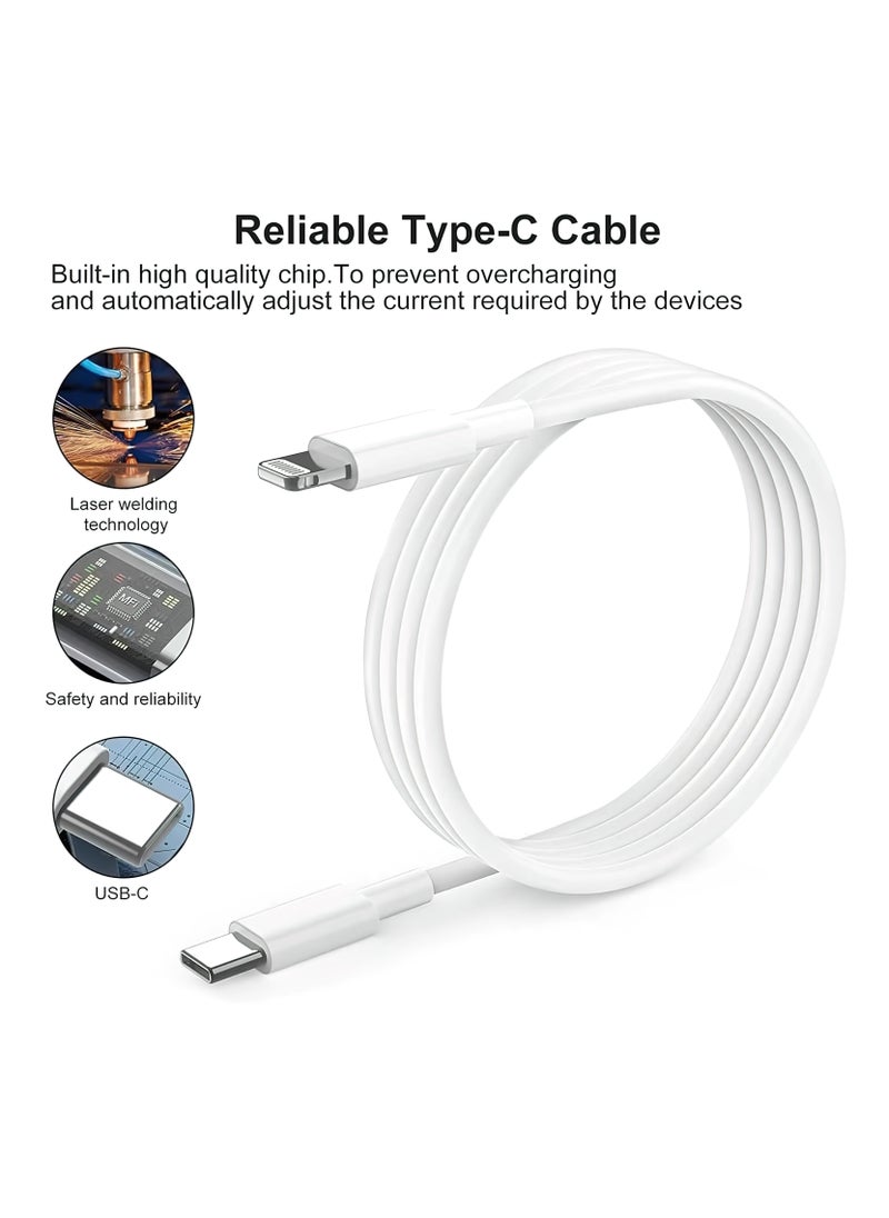 Generic - iPhone 25W Fast Charger | USB C Wall Fast Charger with USB C to Lightning Cable Compatible with iPhone 14/14 Pro/14 Pro Max/13/12/SE2020/11/XR/XS Max/X/iPad - Image 1