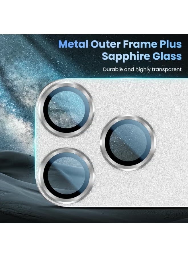 ACLIX Camera Lens Protector Compatible with iPhone 17 Pro Max | Metal Tempered Glass Rear Camera Cover | Anti-Scratch, Case-Friendly, Strong Adsorption, Easy Installation – Silver - Image 3