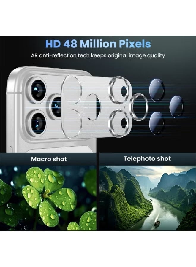 ACLIX Camera Lens Protector Compatible with iPhone 17 Pro Max | Metal Tempered Glass Rear Camera Cover | Anti-Scratch, Case-Friendly, Strong Adsorption, Easy Installation – Silver - Image 2