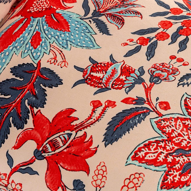 Makimoo Set of 4 Outdoor Dining Chair Cushions, Comfort Patio Seating Cushions, 44 x21x4.5 inch, Single Welt and Zipper, (4, Blue and Red Leaves) - Image 4