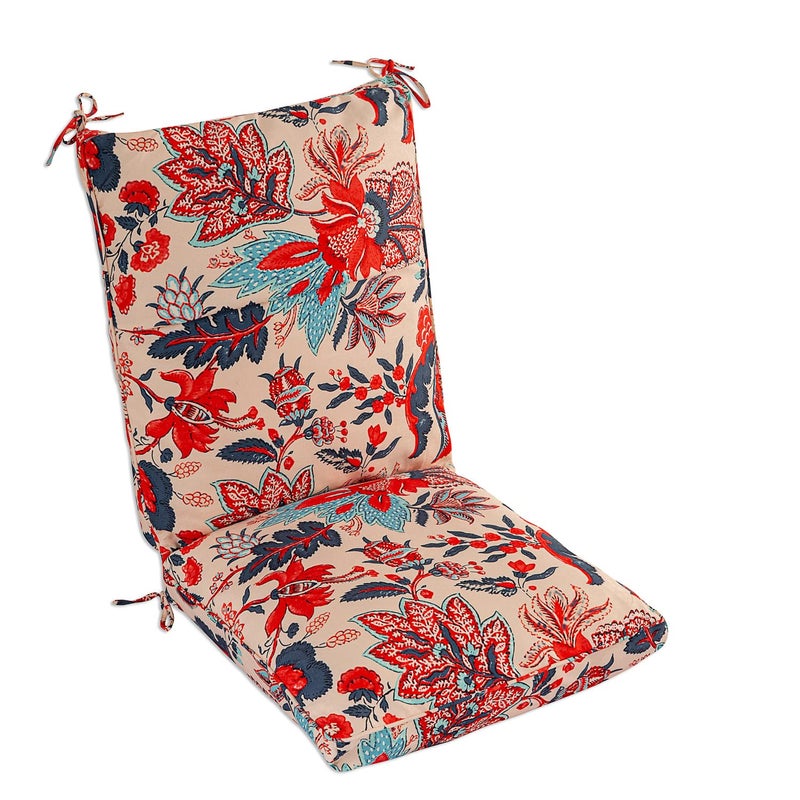 Makimoo Set of 4 Outdoor Dining Chair Cushions, Comfort Patio Seating Cushions, 44 x21x4.5 inch, Single Welt and Zipper, (4, Blue and Red Leaves) - Image 2