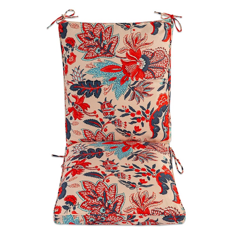 Makimoo Set of 4 Outdoor Dining Chair Cushions, Comfort Patio Seating Cushions, 44 x21x4.5 inch, Single Welt and Zipper, (4, Blue and Red Leaves) - Image 3