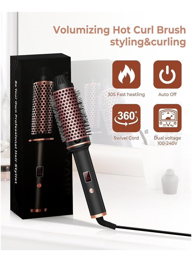 general Thermal Brush 38mm 1.5in, Hot Curling Brush Ionic Brush with LCD Display, 120-210℃ Heated Comb Creates Root Volume and Loose Curls, Dual Voltage Suitable for Travel - Image 4