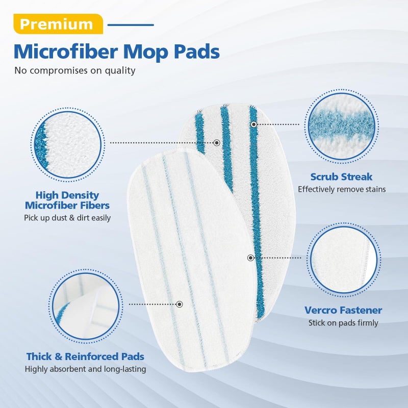 LINNIW 6 Pack Replacement Steam Mop Pads Compatible for PurSteam ThermaPro 10-in-1 - Image 4