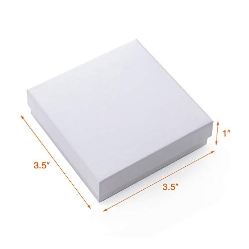 GEFTOL Jewelry Gift Boxes 96 Pack 3.5x3.5x1 Inch Cardboard Jewelry Boxes,Small Gift Boxes for Jewelry Earrings Necklaces Handmade Bangles Bracelets(White) - Image 2