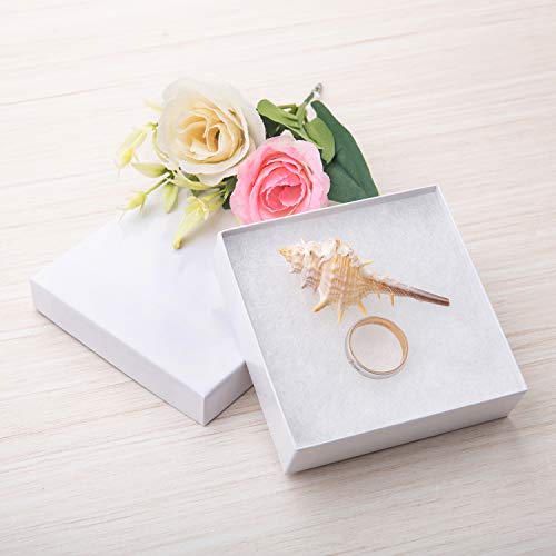 GEFTOL Jewelry Gift Boxes 96 Pack 3.5x3.5x1 Inch Cardboard Jewelry Boxes,Small Gift Boxes for Jewelry Earrings Necklaces Handmade Bangles Bracelets(White) - Image 3