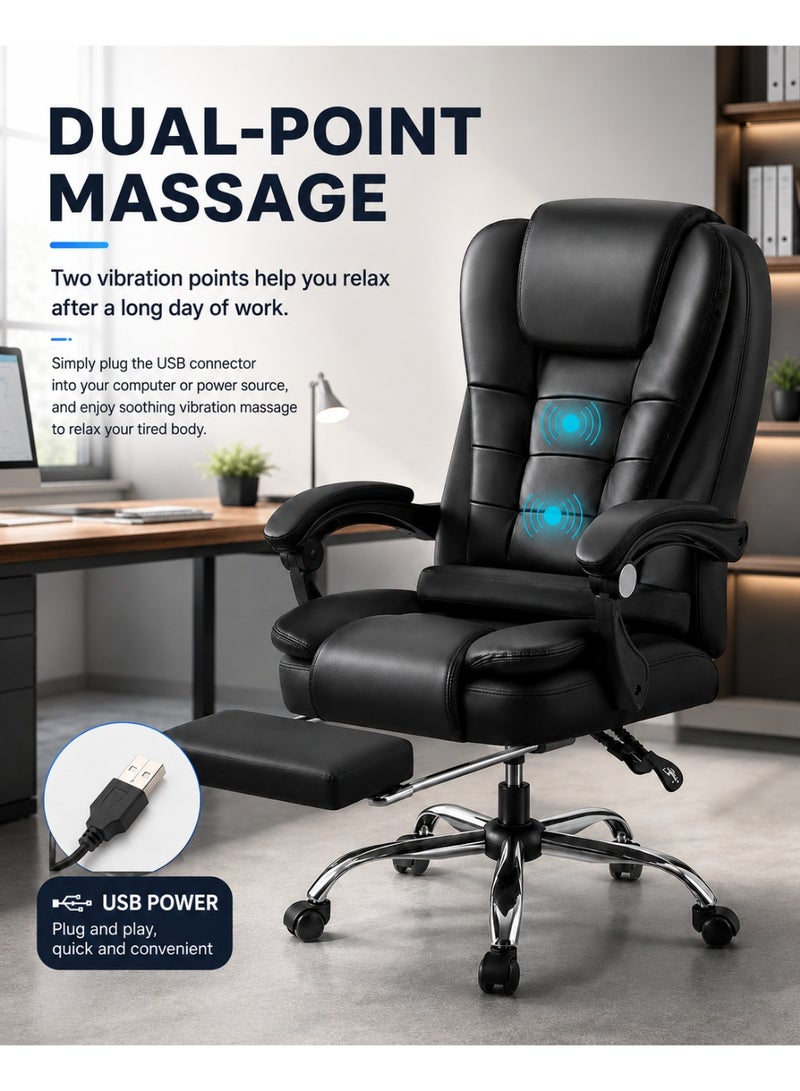 rayze Executive Ergonomic Cloud Office Chair Cat-Scratch-Resistant Leather Reclining Desk Computer Swivel Silent Wheel Adjustable Height High-Back Big Gaming Chair - Image 4