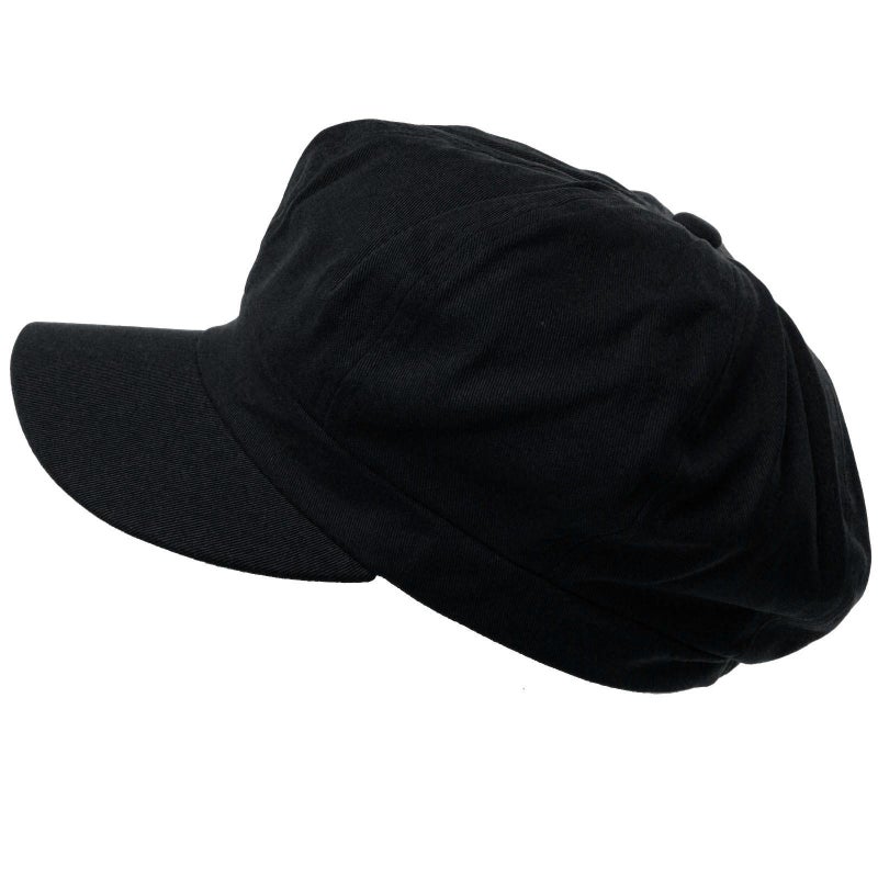 SK Hat shop Summer 100% Cotton Plain Blank 8 Panel Newsboy Gatsby Apple Cabbie Cap Hat Black - Image 5