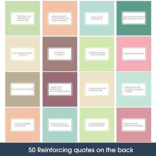 BRYTEFY 50 Affirmation Card for Women With 100 positive affirmation quotes, daily affirmation cards set. Self Care and Meditation Gift For Women. Empowering, Inspirational Affirmation for Stress Relief - Image 4
