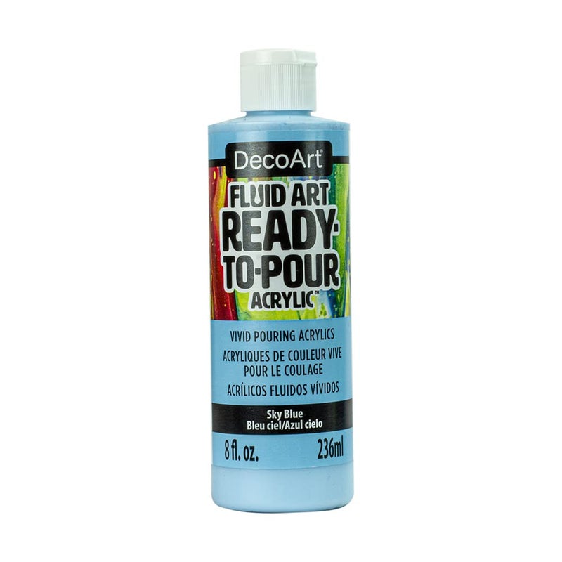DecoArt FluidArt - Ready-to-Pour Acrylic Paint (Sky Blue, 8 Oz) - Image 1