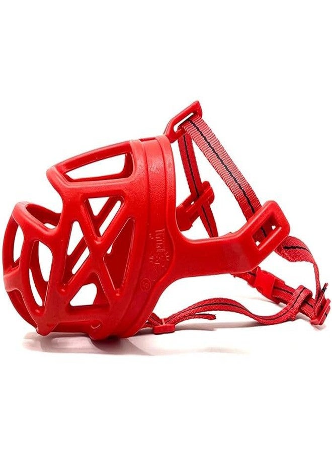 KsPups Dog Mouth Cover Muzzle Guard with Adjustable Strap Buckle Muzzle Ideal for for Grooming, Training and Chewing Aggressive Dog and Puppy - Red (Small) - Image 1