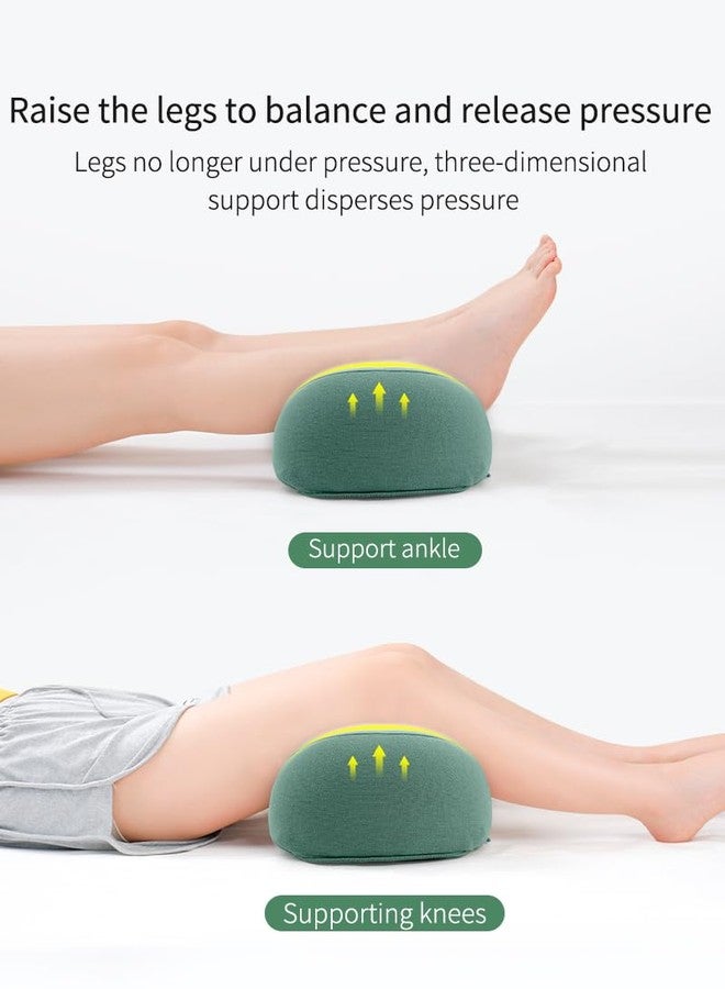 2-in-1 Knee & Ankle Elevation Pillow with Adjustable Strap - Foldable Memory Foam Leg Positioner for Side Sleepers, Bed & Couch, Washable Cover - Image 2