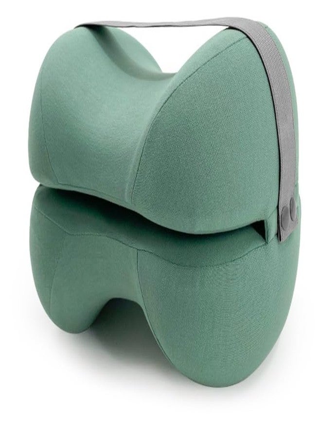 2-in-1 Knee & Ankle Elevation Pillow with Adjustable Strap - Foldable Memory Foam Leg Positioner for Side Sleepers, Bed & Couch, Washable Cover - Image 1