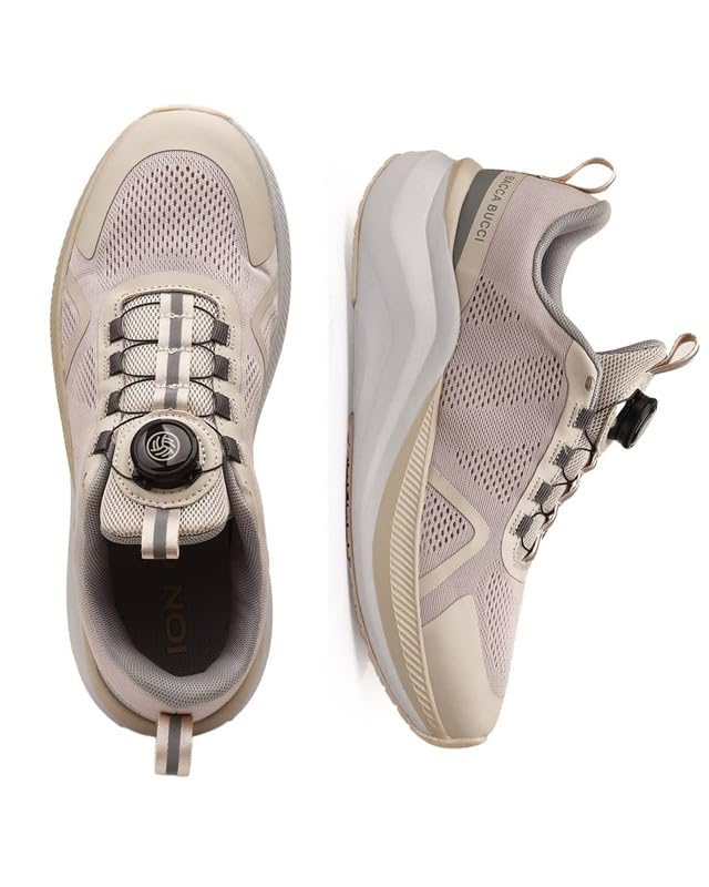 Bacca Bucci ION Glide – Advanced Performance Sports Shoes with Rotary Lacing & Ultra-Comfort Insocks Beige UK 8 - Image 5