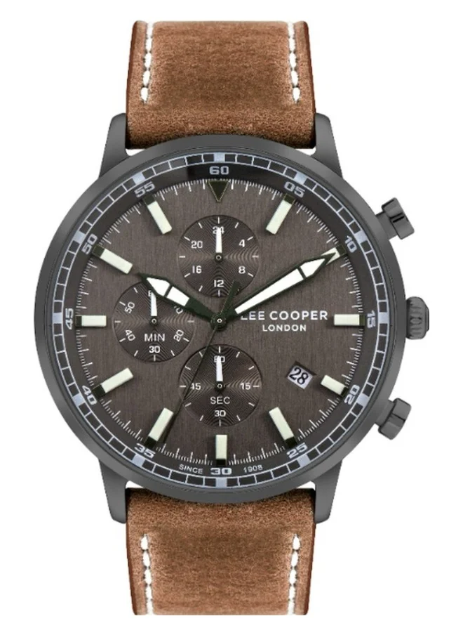 لي كوبر Men's Leather Multi Function Watch LC07943.064 - 46 mm