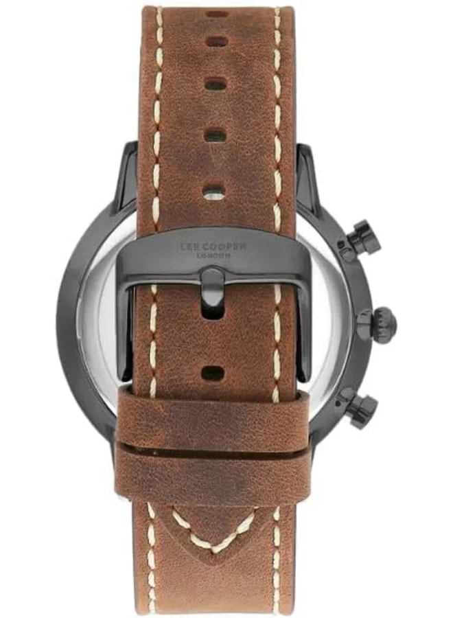 Lee Cooper Lee Cooper Men's Watch, Multi Function Display and Leather Strap - LC07943.064, Brown