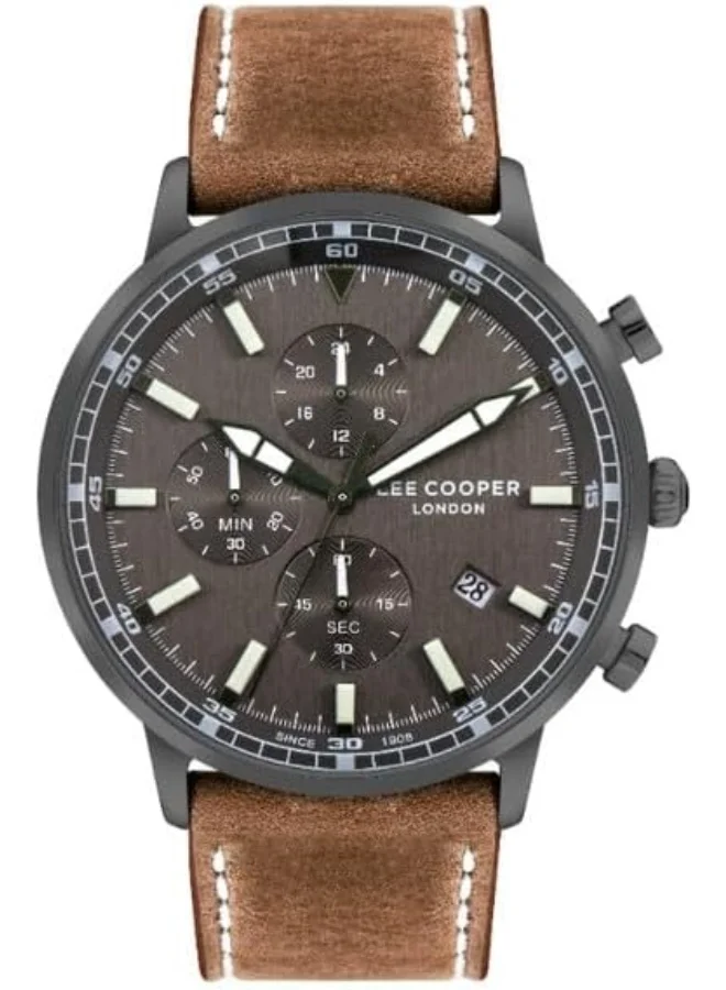 Lee Cooper Lee Cooper Men's Watch, Multi Function Display and Leather Strap - LC07943.064, Brown