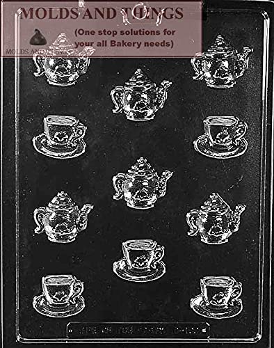 Tea Pot Demi Tasse cup Chocolate Candy Mold With Candy Making Instruction