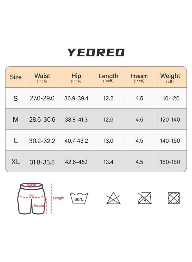 YEOREO Women Seamless High Waist Shorts Smile Contour Biker Shorts Gym Yoga Workout Mocha M - Image 4