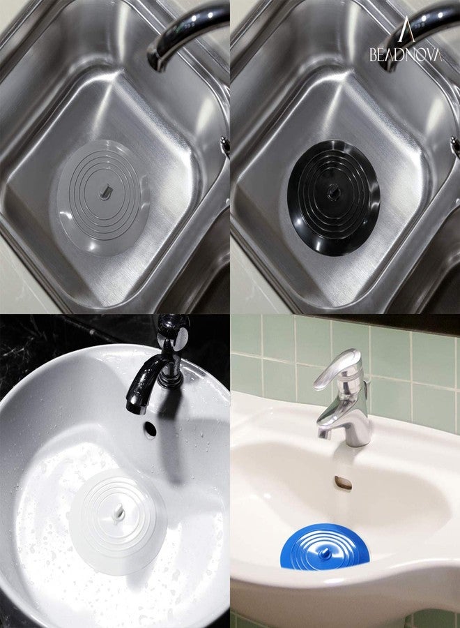 BEADNOVA Bathtub Water Stopper Tub Drain Plug Silicone Tub Universal Bathtub Stopper for Drain (6 Inches, 2 Pack, Grey) - Image 5