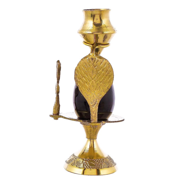 ascension Brass Shiva Linga Lingam Abhishek Patra with Trishul and Nag for Home Pooja Items Shivling Showpiece Gift Decoration Statue Idol Puja Golden - Image 5