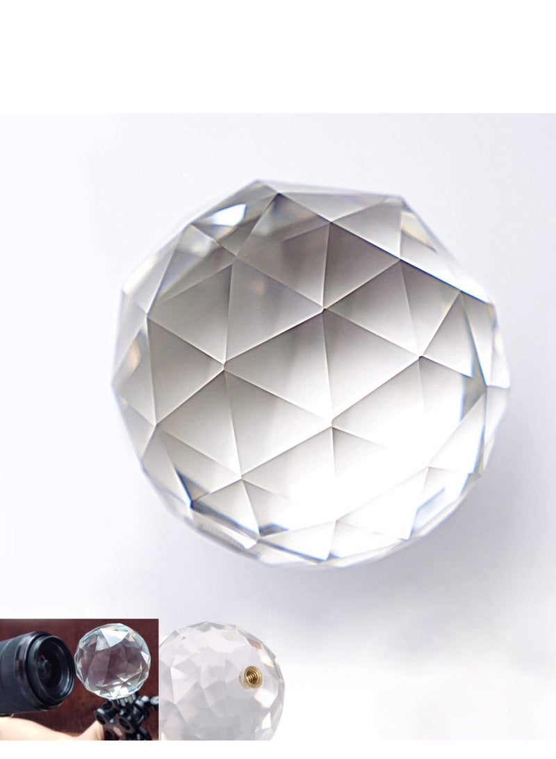 SOLARAE Photography Prism, Optical Crystal Glass Ball Filter with 1/4" Thread Mount, Portable 60mm Rainbow Prism for Photos and Teaching Light Spectrum Physics - Image 1