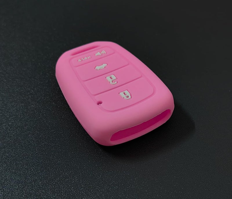 REPROTECTING Silicone Rubber Key Fob Cover Compatible with Honda Accord CR-V Civic Crosstour Fit HR-V Pink/Pink ã€Š Only Fit Straight Key fobã€‹ - Image 4