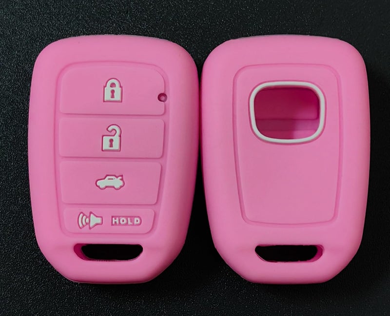 REPROTECTING Silicone Rubber Key Fob Cover Compatible with Honda Accord CR-V Civic Crosstour Fit HR-V Pink/Pink ã€Š Only Fit Straight Key fobã€‹ - Image 2