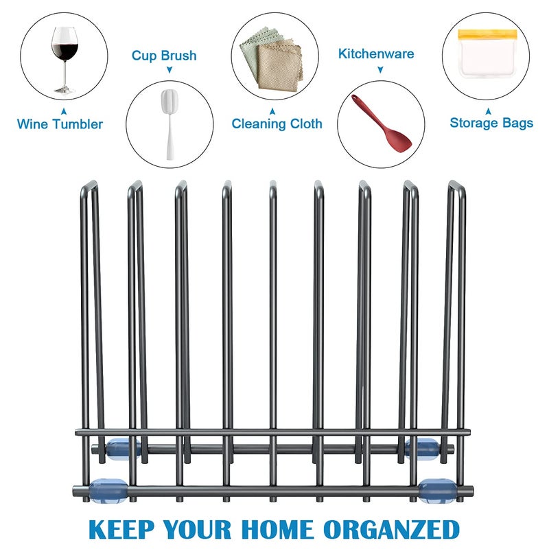 IDEATECH Reusable Storage Bags Rack, Stainless Stand for Reusable Storage Bags, Drying Rack Holder for Reusable Bags, Books, Makeup Brush (Black) - Image 4