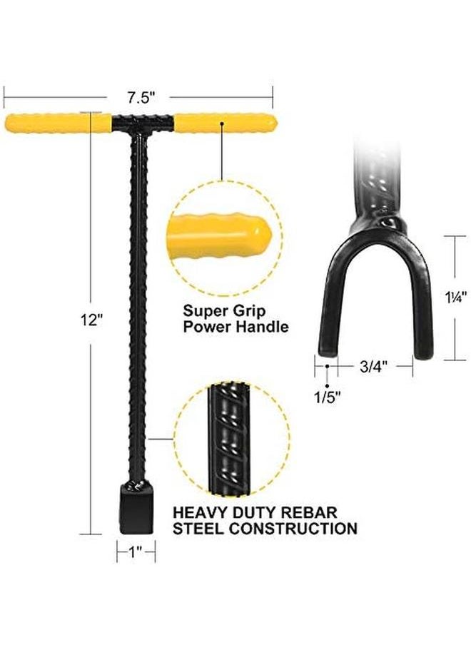 Water Meter Key 12 Inch Contractor Grade Enforced Steel T Handle Curb Valve Key Wrench Tool For Curb Main Water Shutoff Valve Comes With 4 Way Multi Functional Utility Key