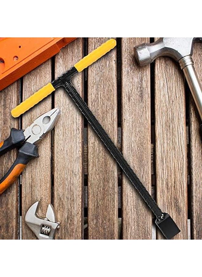 Water Meter Key 12 Inch Contractor Grade Enforced Steel T Handle Curb Valve Key Wrench Tool For Curb Main Water Shutoff Valve Comes With 4 Way Multi Functional Utility Key