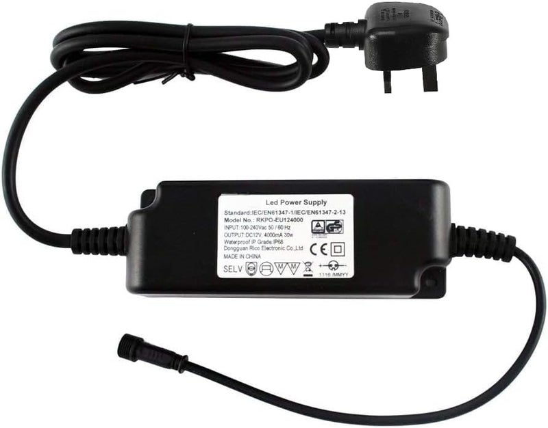 LED Driver Adapter 48W 12V, LED Power Supply Waterproof IP67, Low Voltage Led Transformers for /FVTLED/GEYUEYA Home Led Decking Light