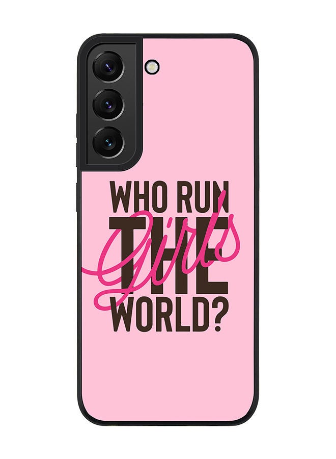 Stylizedd Rugged Black edge case for Samsung Galaxy S21 FE 5G Slim fit Soft Case Flexible Rubber Edges Anti Drop TPU Gel Thin Cover - Who run the world? - Image 1