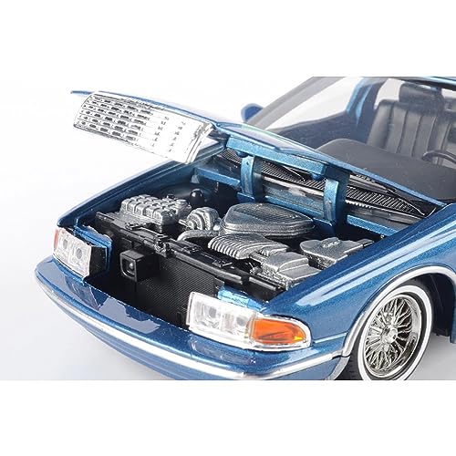 MOTORMAX موديل موتورماكس 1993 شيفروليه تشيفي كابريس لو رايدر 1:24 مصبوب باللون الأزرق مع رسومات "احصل على انخفاض" 79022 من جميع نجوم الألعاب - Image 5