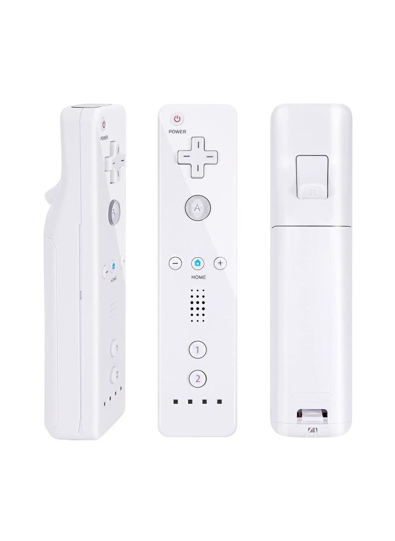 Generic - Wii/Wii U Controller 2-Pack, Replacement Wii Remote with Silicone Case and Wrist Strap, Compatible with Wii and Wii U, White (2 Pieces) - Image 1