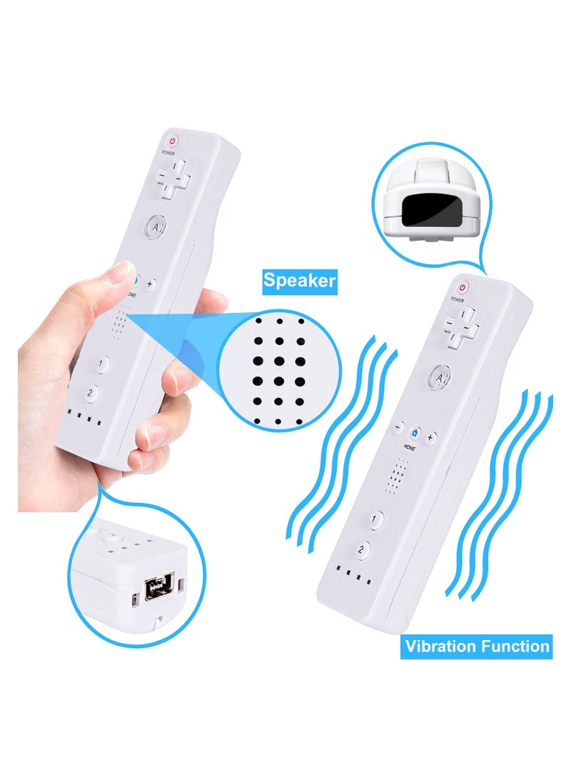 Generic - Wii/Wii U Controller 2-Pack, Replacement Wii Remote with Silicone Case and Wrist Strap, Compatible with Wii and Wii U, White (2 Pieces) - Image 1