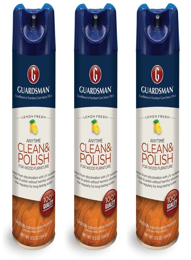 Guardsman 460303AZB Clean & Polish For Wood Furniture-Silicone Free, UV Protection, Lemon Fresh, 12.5 Oz, 3 Count - Image 1