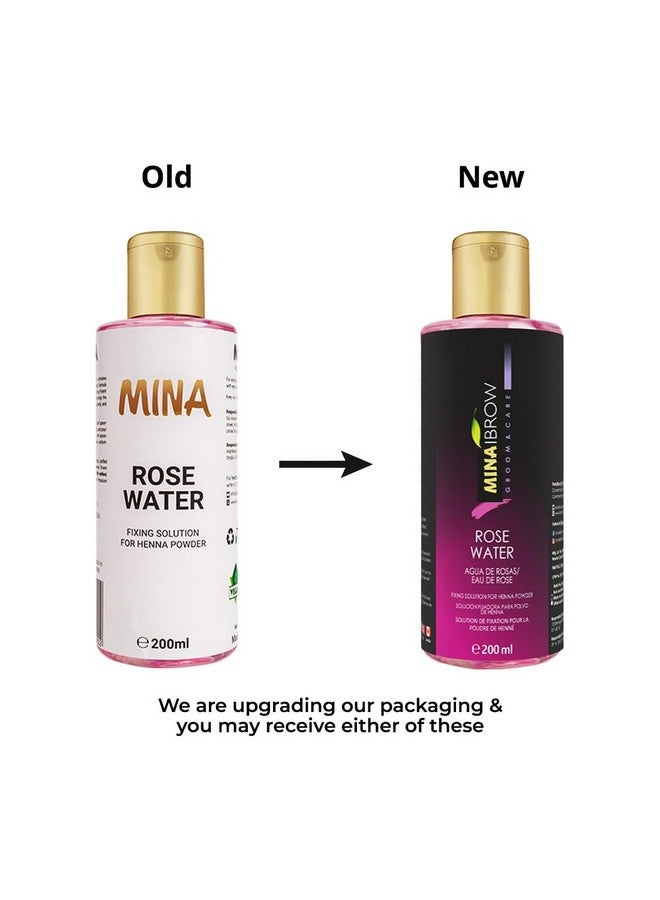 MinaiBrow Mina Rose Water Facial Toner And Eyebrow Henna Tint Fixing Solution| Calming & Soothing, Suitable For All Skin Types | Organic, Refreshing Natural Rose Water | 200Ml - Image 2
