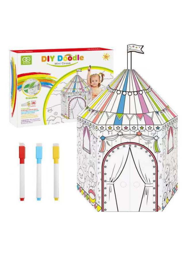 3D Three-dimensional Graffiti Assembled Carton Toys DIY Assembled Painting Painted Cartoon Car Model Boys And Girls Toys-Color:Z029A Mongolian House - Image 1