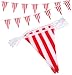 SmoTecQ Red White Striped Pennant Banners Reusable Polyester Cloth Flags for Carnival Circus Party Decorations Birthday Celebrations Tent Camping 30 Feet 21 Large Flags - Image 3