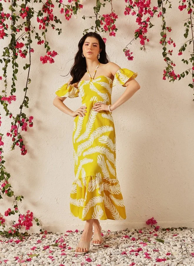 STREET 9 Floral Printed A-Line Maxi Dress for Women