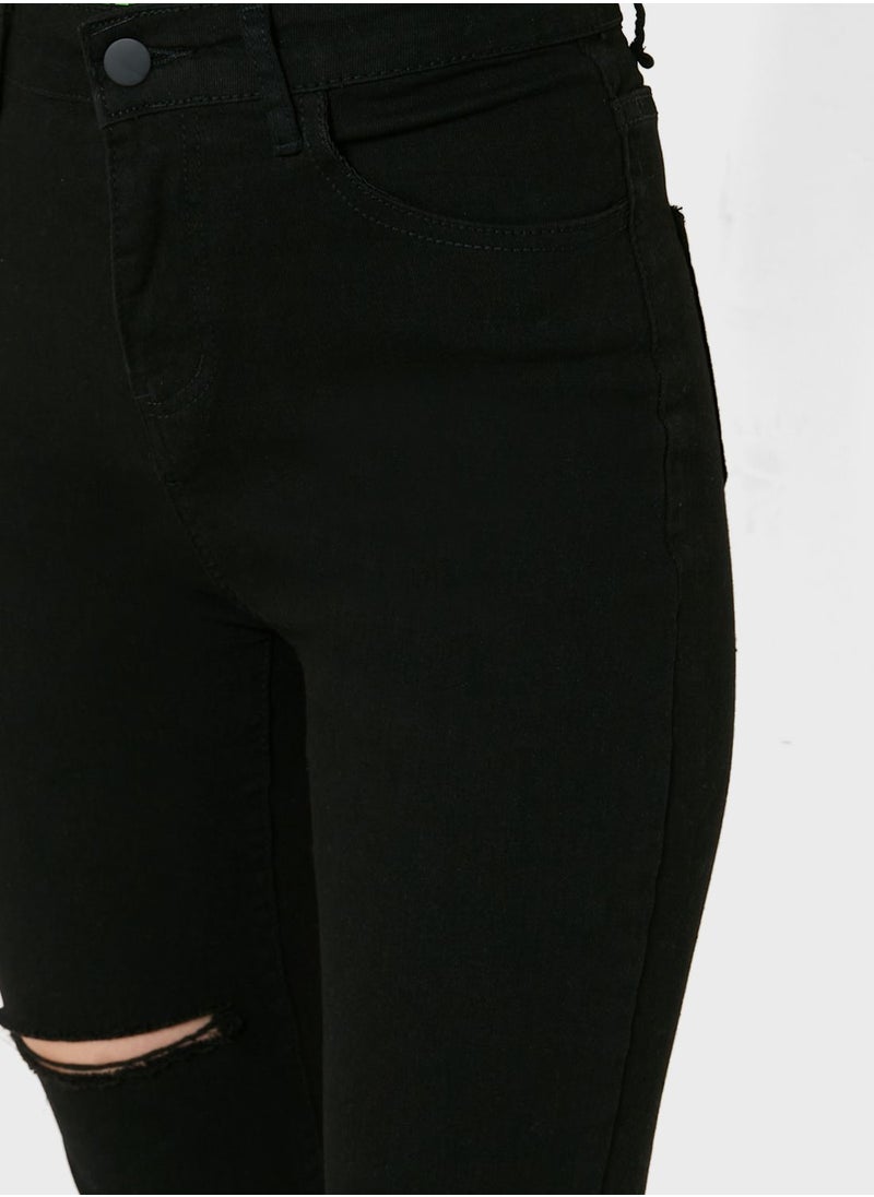 Ginger - Distressed Detail Jeggings - Image 1