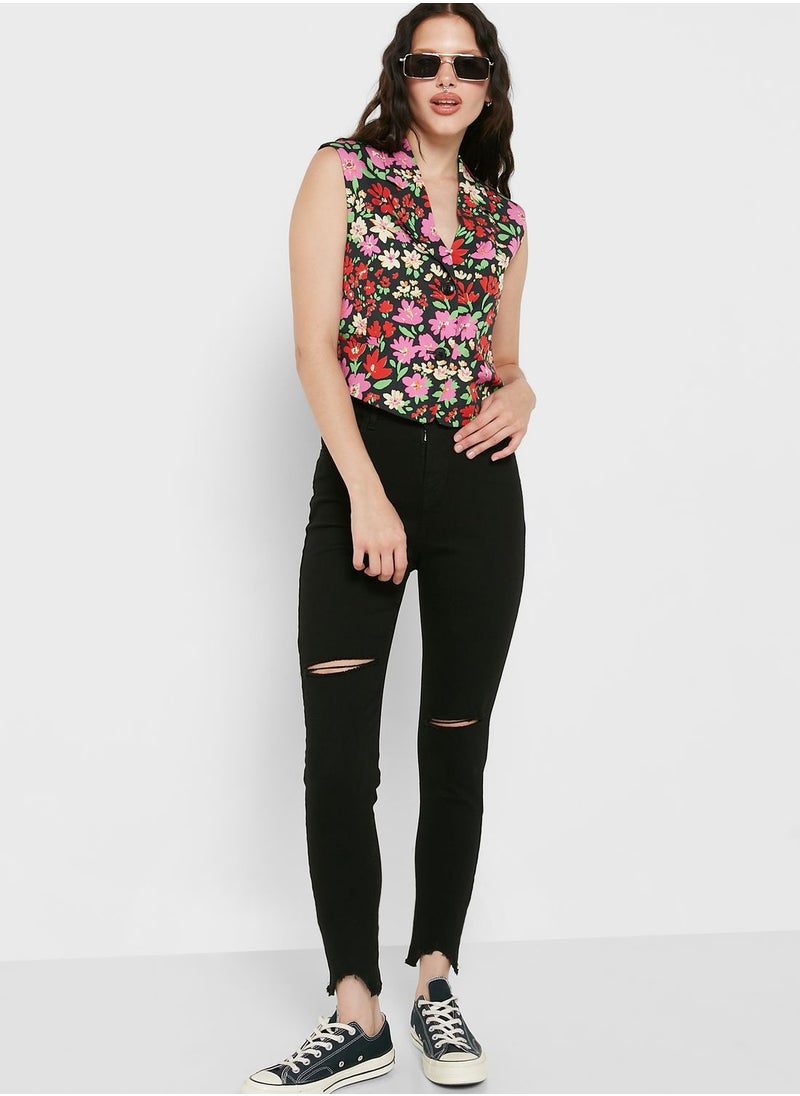 Ginger - Distressed Detail Jeggings - Image 1