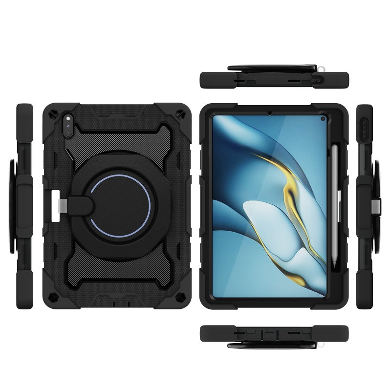 erorex For Huawei Matepad Pro 10.8 Armor Contrast Color Silicone + Pc Tablet Case(Black) - Image 3