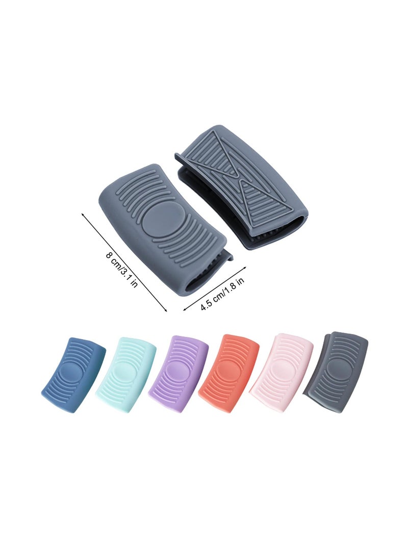 Silicone Pot Handle Sleeve, Reusable Cast Iron Handle Cover, Anti-Slip Silicone Skillet Handle Cover Washable for Frying Cast Iron Skillet Metal Pan, 6 Colors(Set of 12) - Image 2