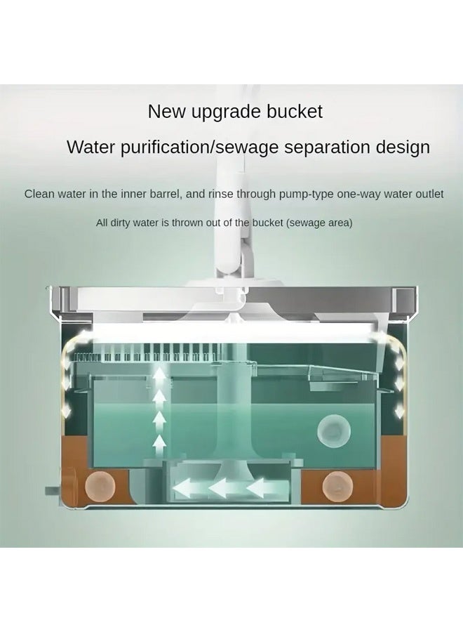 FUMES 360° Degree Spin Mop with Round Microfiber Head and Bucket for Wet and Dry Floor Cleaning - Image 5